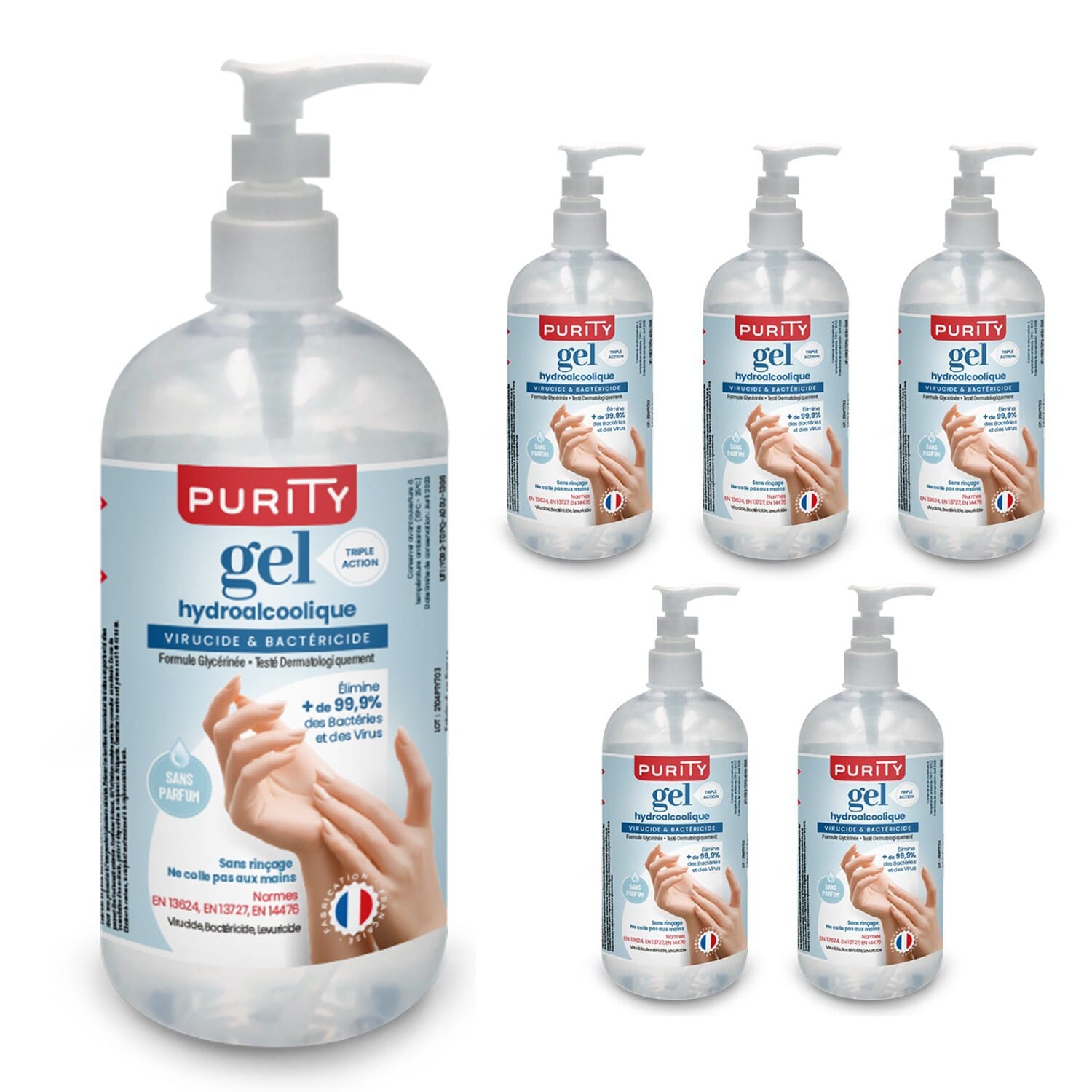 5 Flacons de 500ml - Gel...